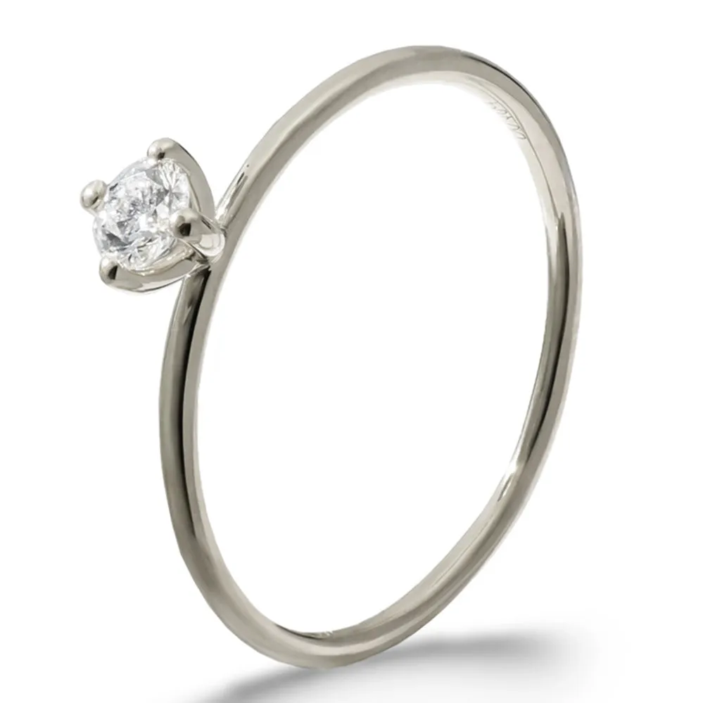 Classic Four Prong Stacking Solitaire Ring