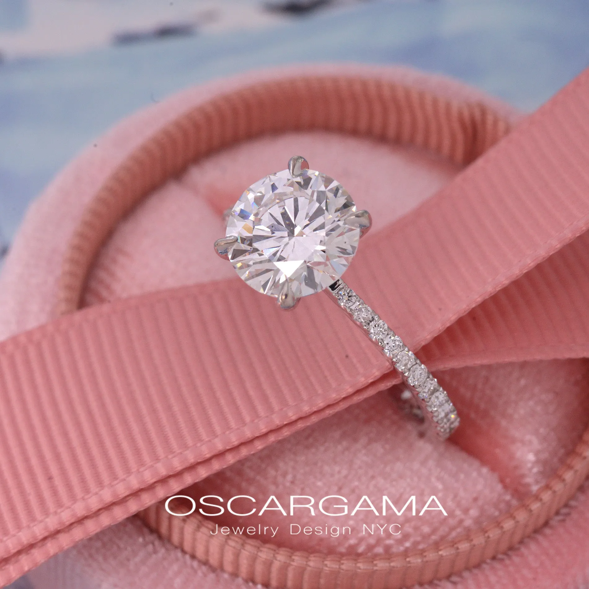 Classic solitaire  round diamond engagement ring  1ct to 3ct Lab grown
