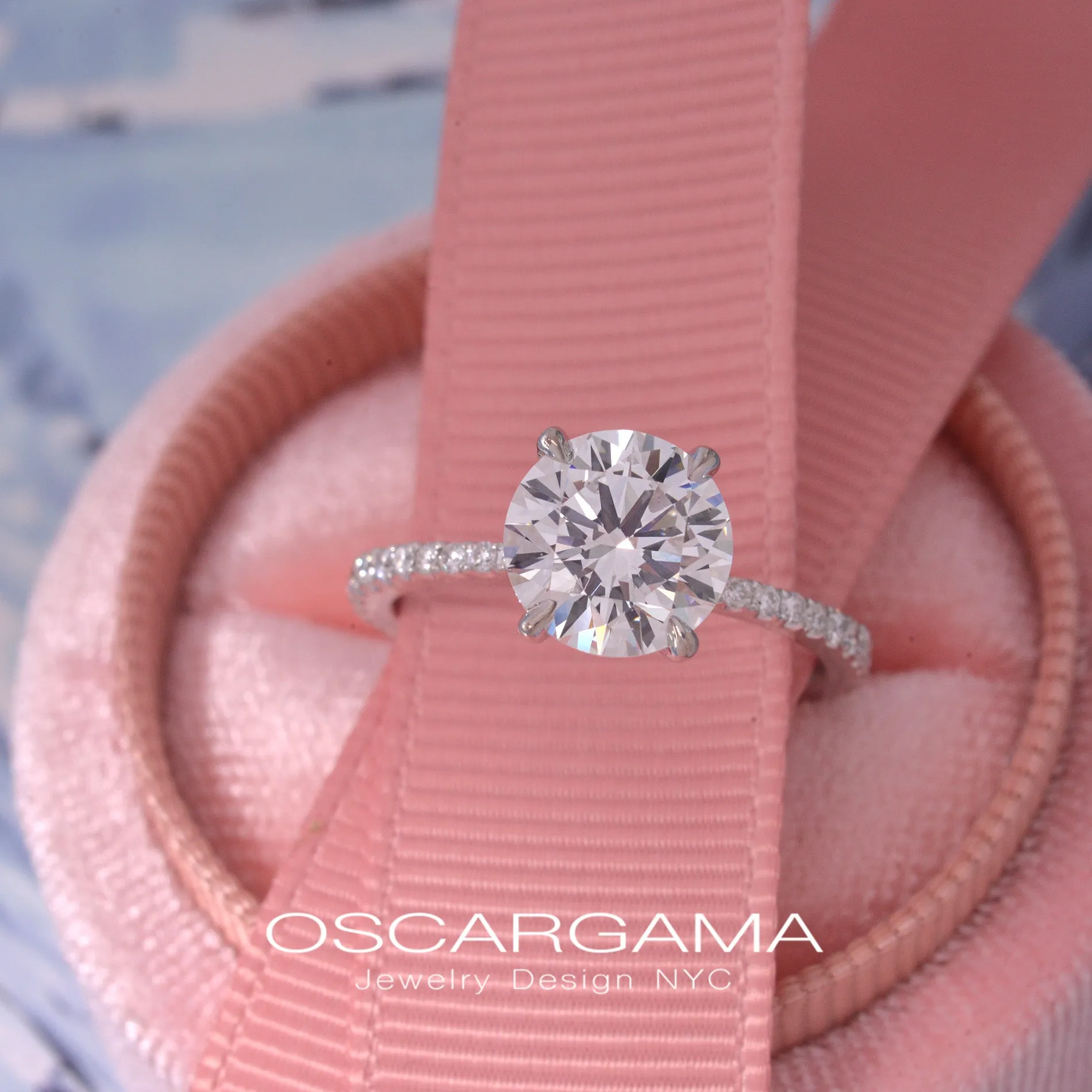 Classic solitaire  round diamond engagement ring  1ct to 3ct Lab grown