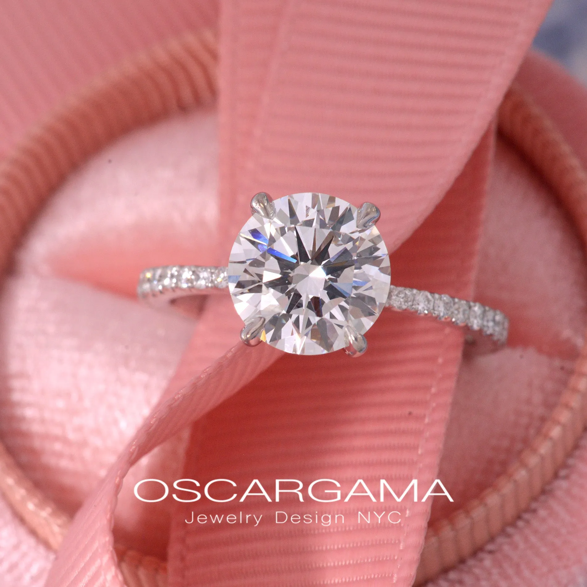 Classic solitaire  round diamond engagement ring  1ct to 3ct Lab grown