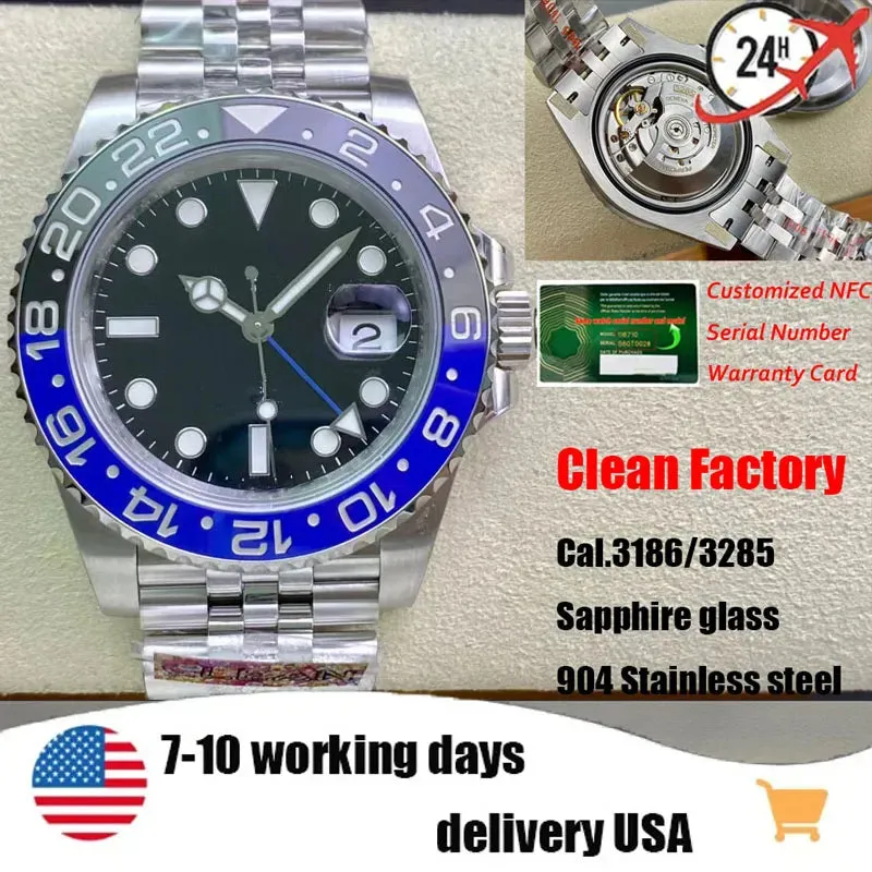 CLEAN Factory Produces New Men'S Watch 3186/3285 Movement 40Mm Size 904 Stainless Steel Sapphire Glass and Box