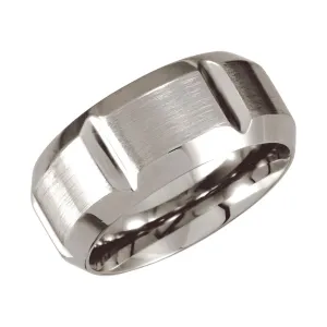 Cobalt 10mm Grooved & Beveled Edge Band, Size 10