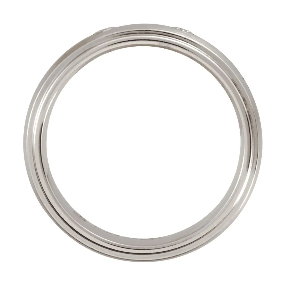 Cobalt 7mm 1/10 CTW Diamond Satin Finished Grooved Band Size 10