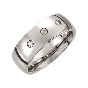 Cobalt 8mm .15 CTW Diamond Domed Band Size 10