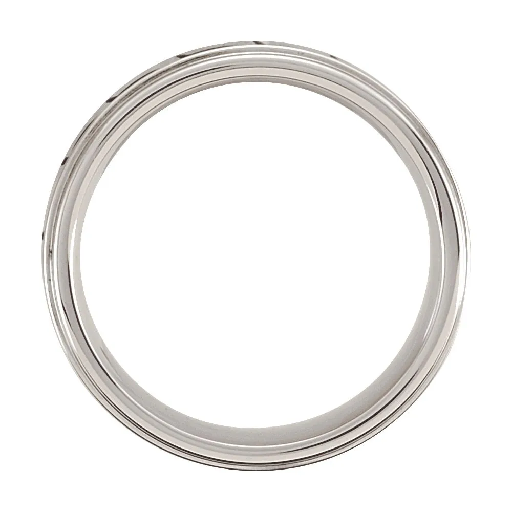 Cobalt 8mm Black Laser Design & Ridged Band Size 9