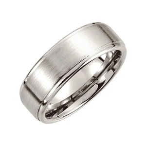 Cobalt 8mm Satin Finish Ridged Band 14