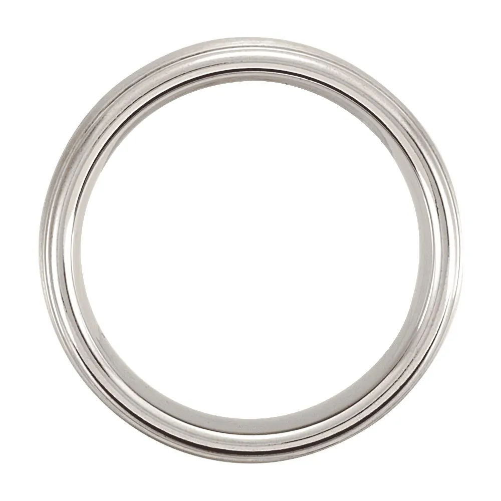 Cobalt 8mm Satin Finish Ridged Band 14