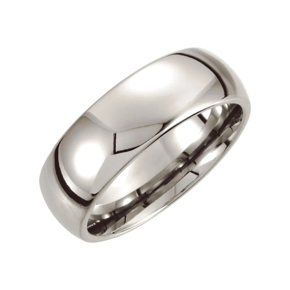 Cobalt 8mm Slightly Domed Band Size 13.00