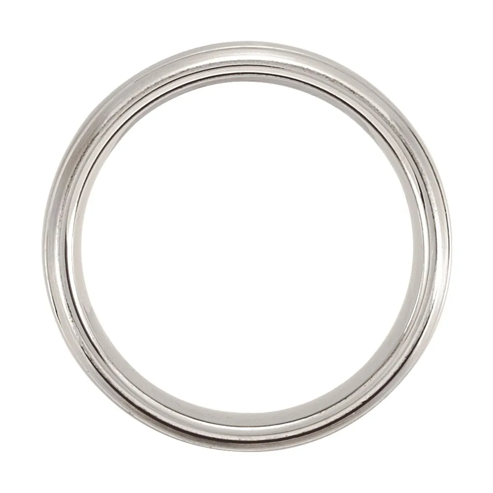 Cobalt 8mm Slightly Domed Round Edge Band with Satin Finish & Grooves Size 7