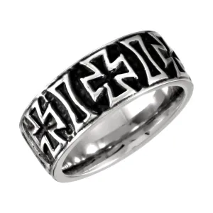 Cobalt 9mm Black PVD Cross Design Band 14