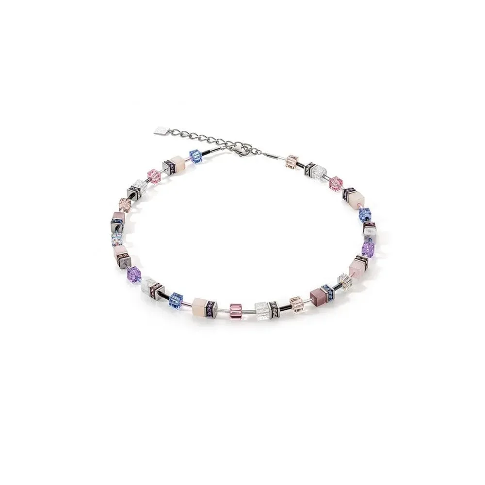 Coeur De Lion Geo Cube Iconic Precious Lilac Blue Necklace