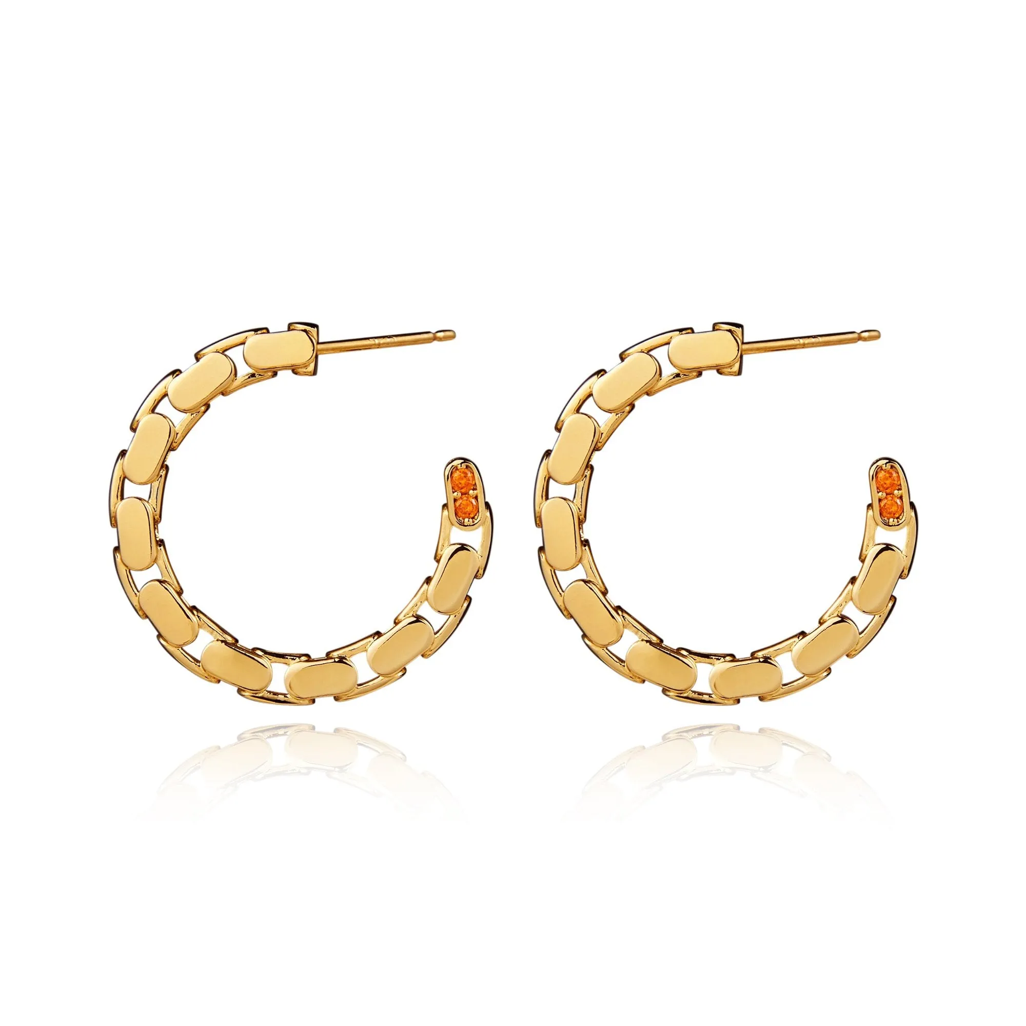 Confident Gold Chain Link Hoop Medium Earrings