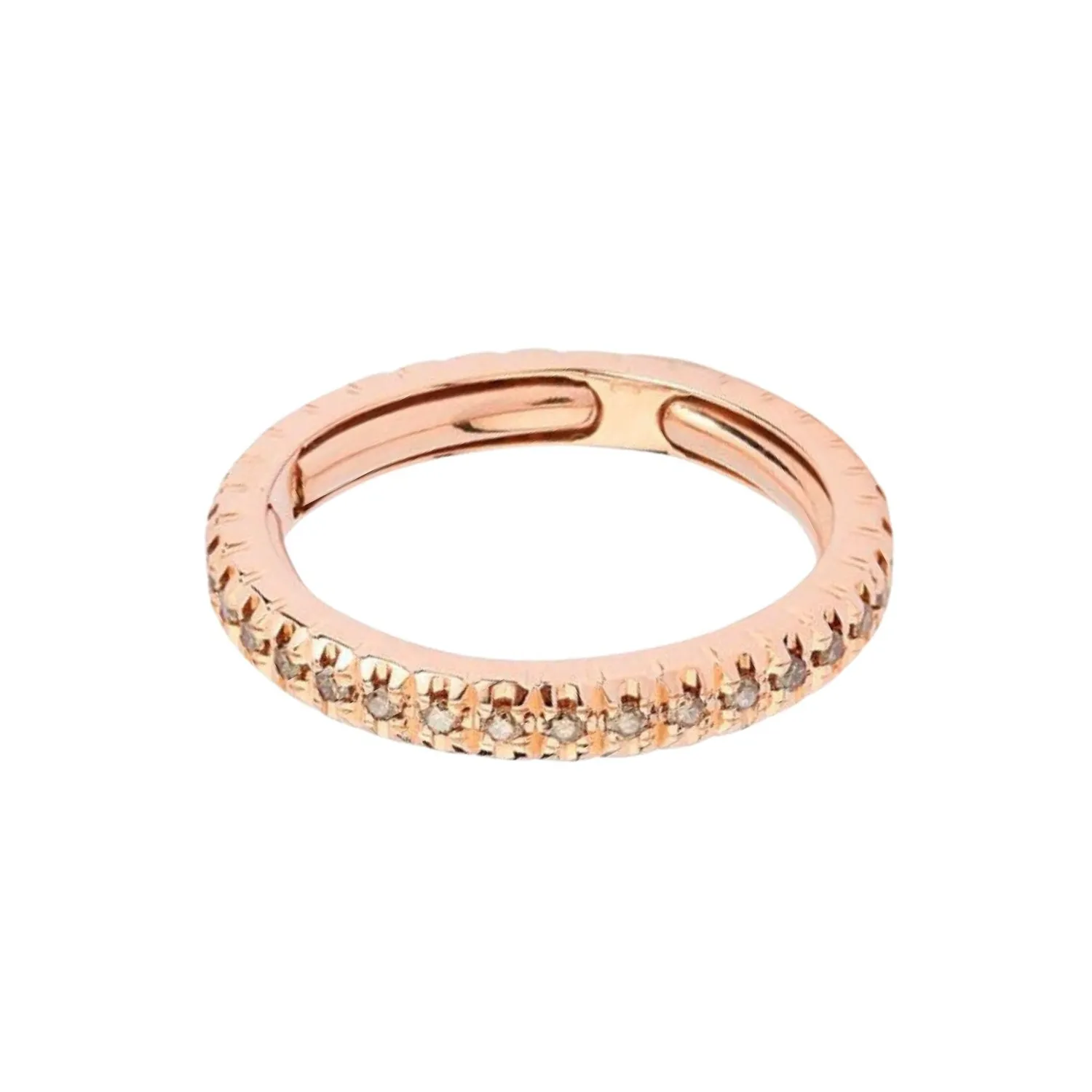 Contemporary 14K Rose Gold Enternity Diamond Ring