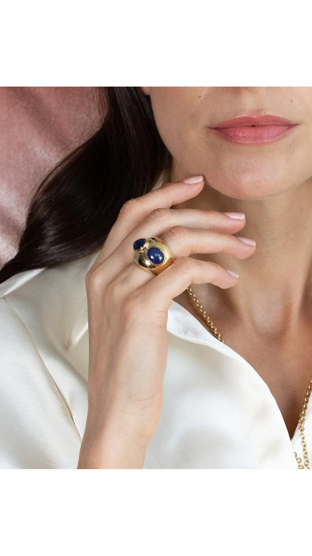 Contemporary Sapphire Cocktail Ring