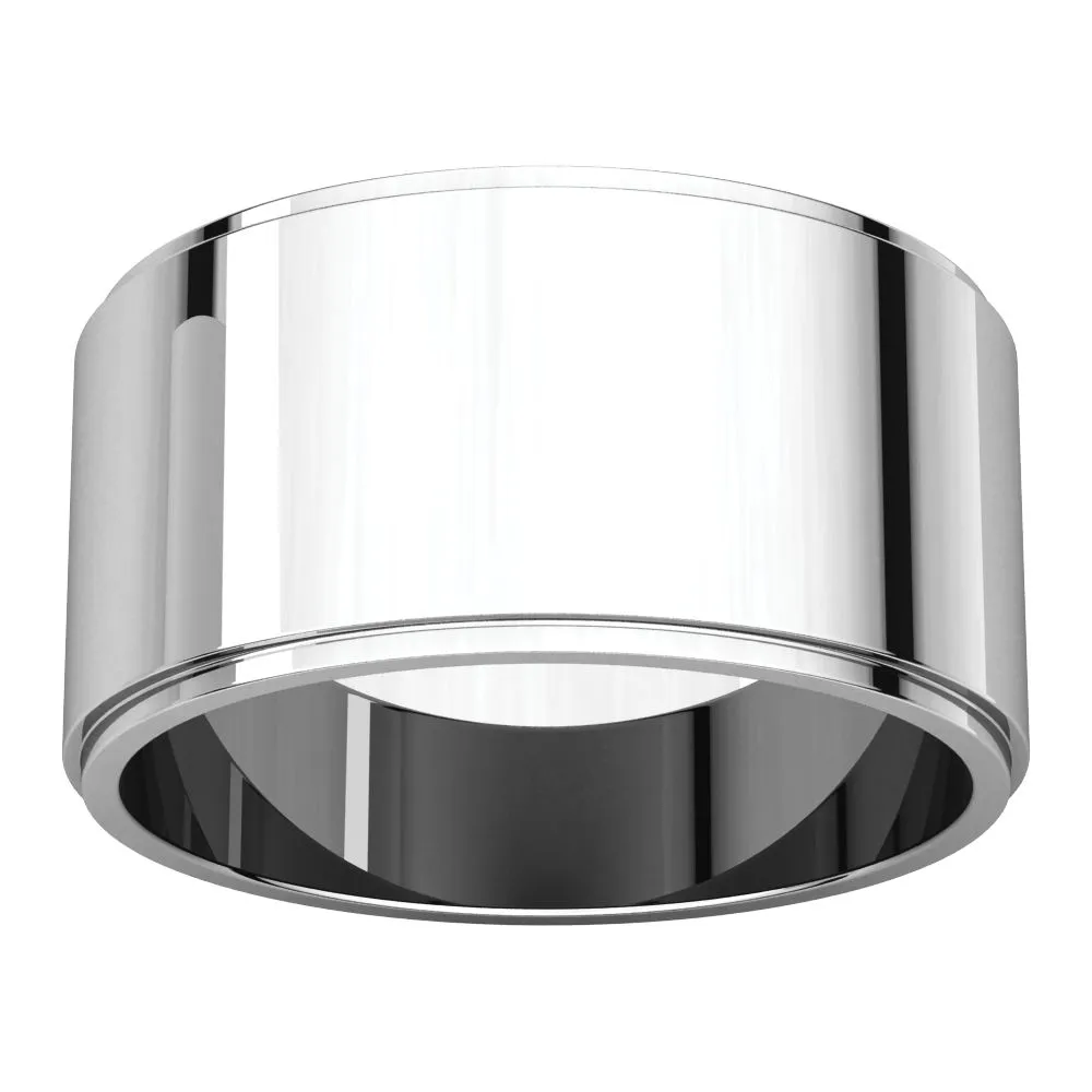 Continuum Sterling Silver 10mm Flat Edge Band, Size 7