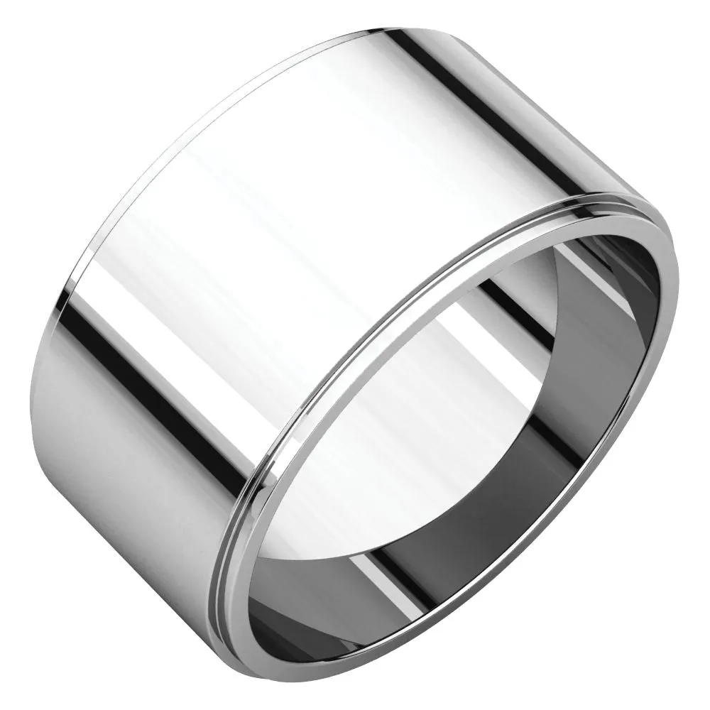 Continuum Sterling Silver 10mm Flat Edge Band, Size 7