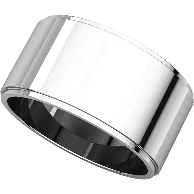 Continuum Sterling Silver 10mm Flat Edge Band, Size 7