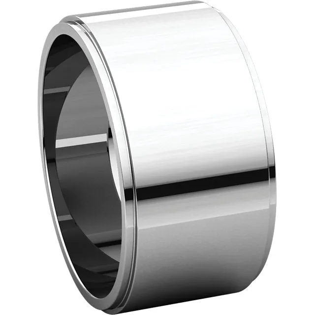 Continuum Sterling Silver 10mm Flat Edge Band, Size 7