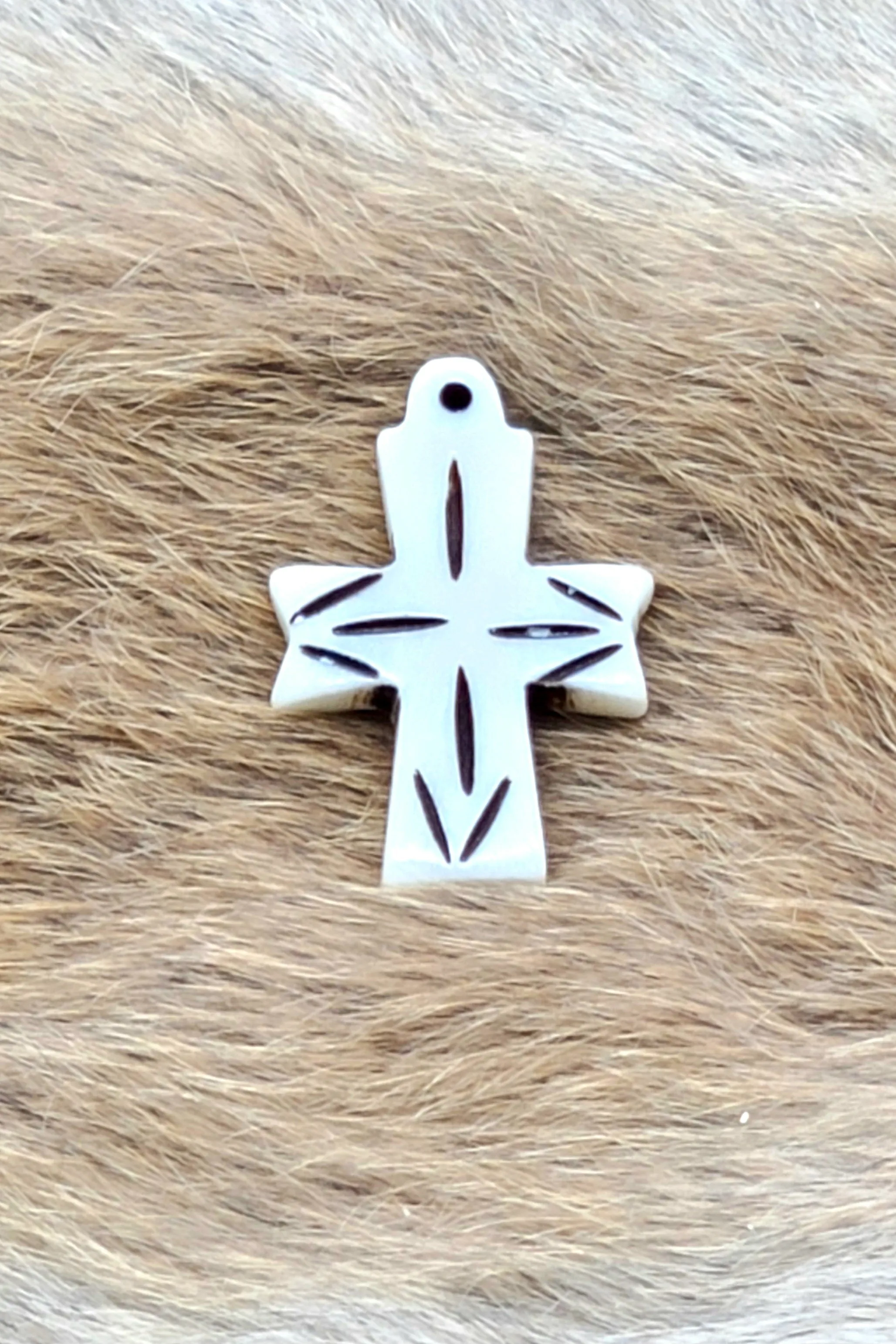 Cross Style Bone Pendant, Hand Crafted, use for Necklaces, Regalia, and Jewelry