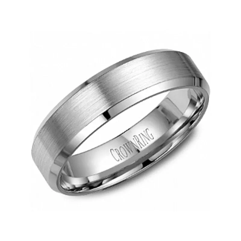 CrownRing (10K, 14K, 18K ) Gold (6mm) Brushed Centre and Polished Edge Band