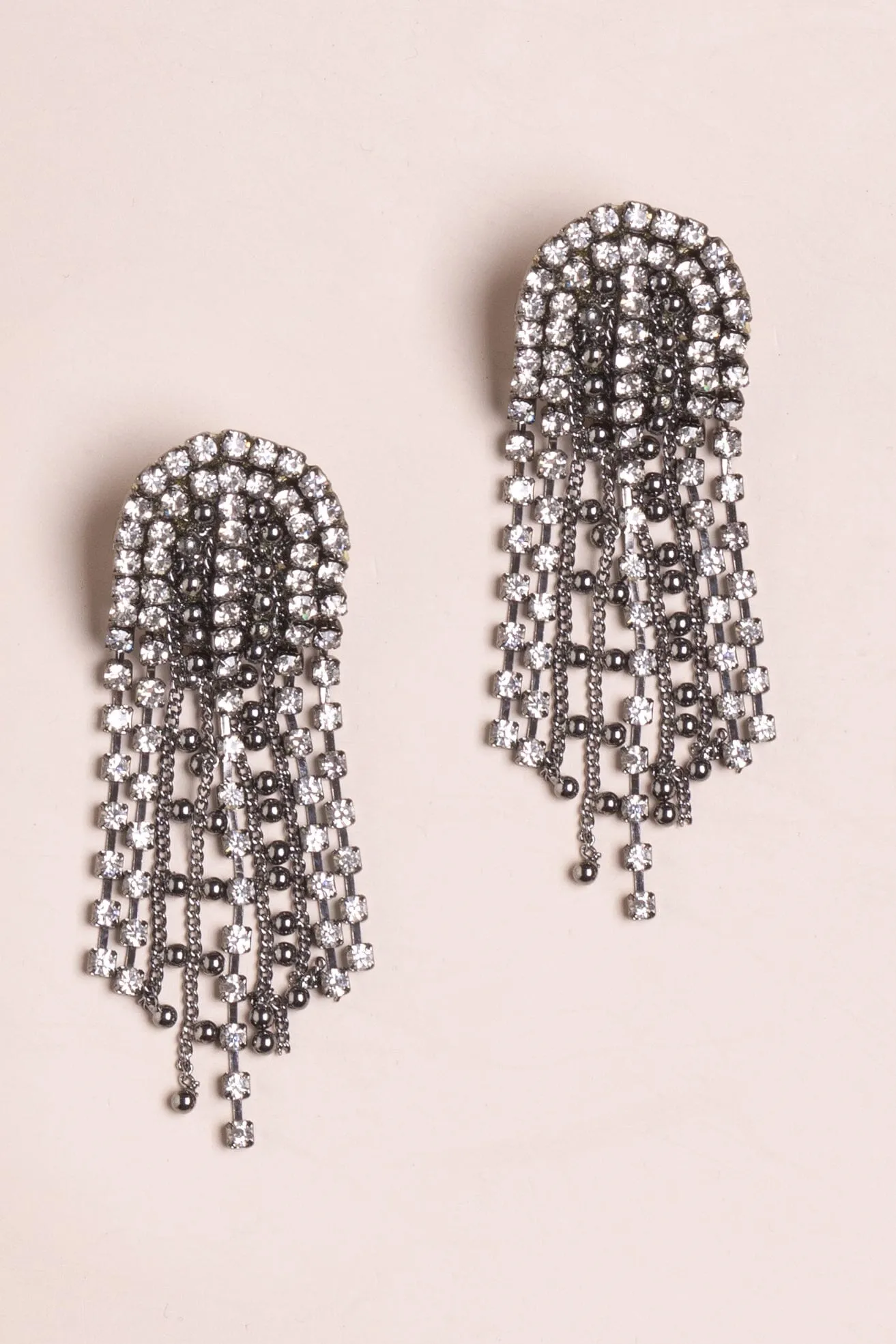 Crystal Rhinestone Chain Earrings