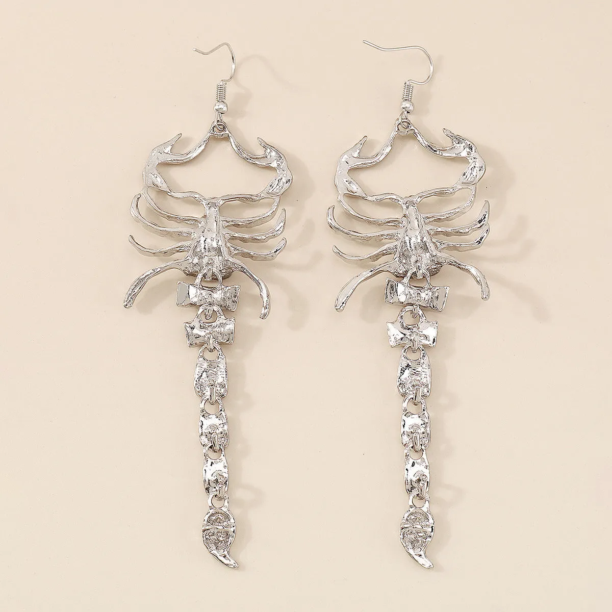 Cubic Zirconia & Silver-Plated Scorpion Drop Earrings