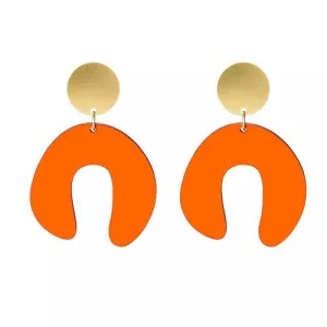D Doodle Earrings in Orange