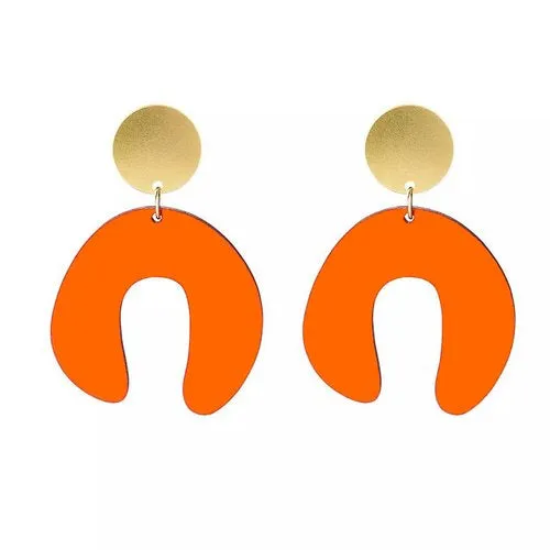 D Doodle Earrings in Orange