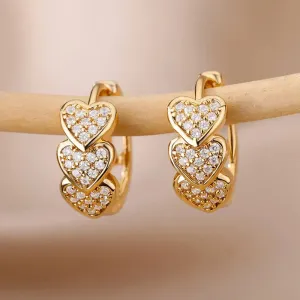 Dainty Hoop Heart Earrings