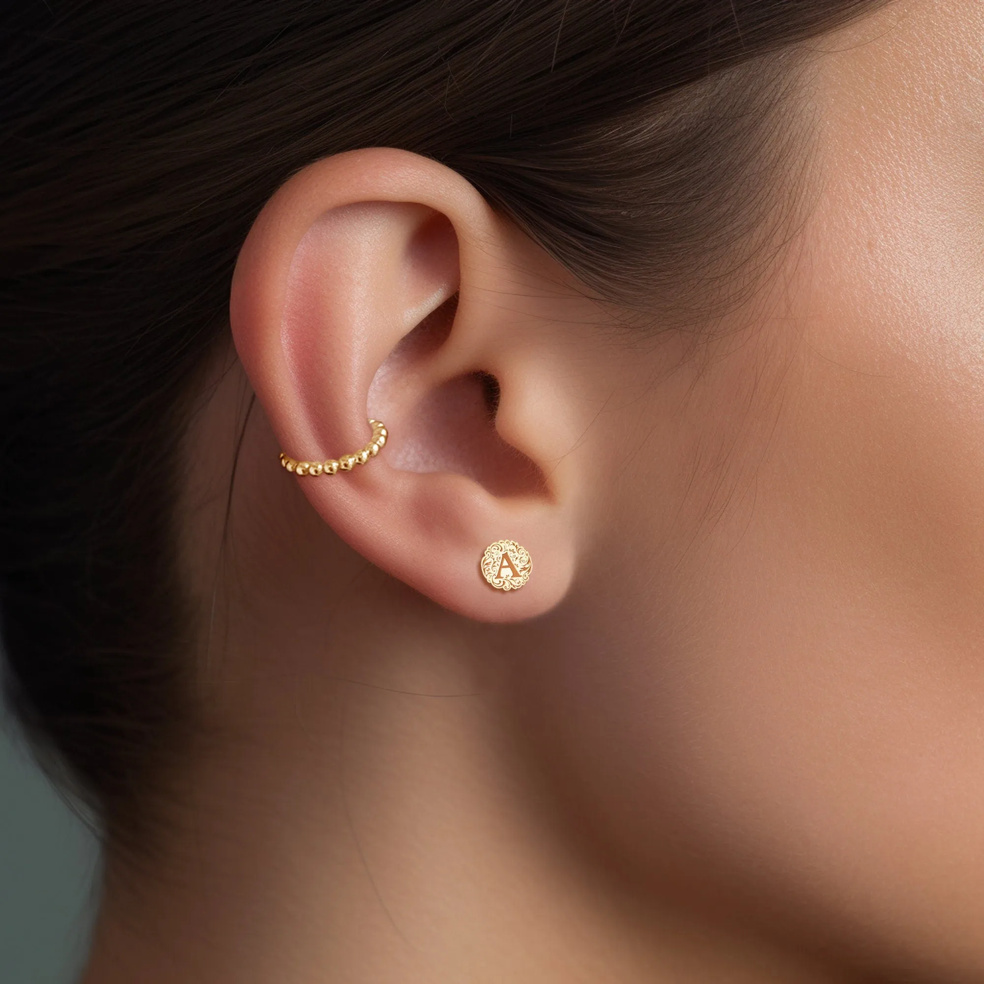 Dainty Initial Earrings