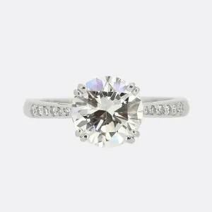 David Morris 2.01 Carat Brilliant Cut Diamond Solitaire Engagement Ring