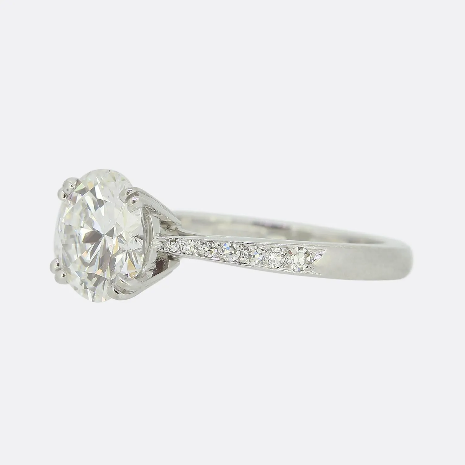 David Morris 2.01 Carat Brilliant Cut Diamond Solitaire Engagement Ring