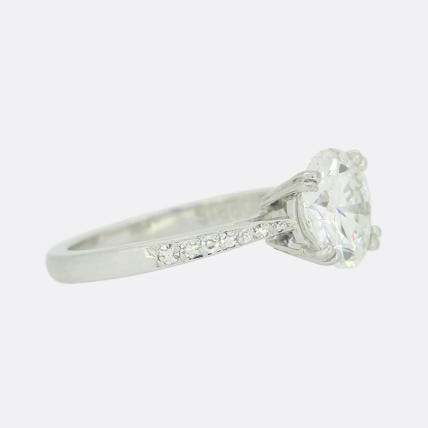 David Morris 2.01 Carat Brilliant Cut Diamond Solitaire Engagement Ring