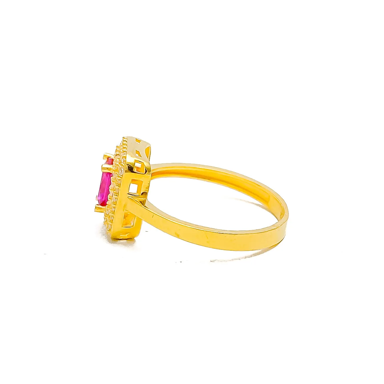 Dazzling Vibrant 22k Gold CZ Ring w/ Solitaire Stone