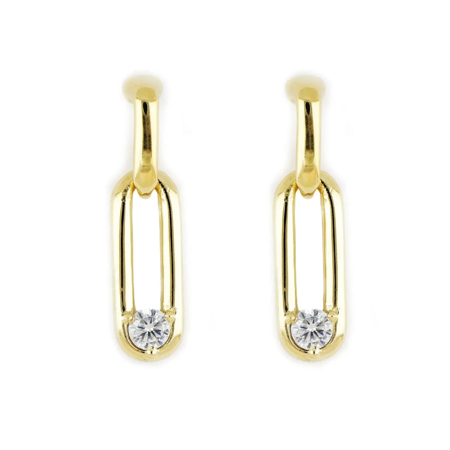 Diamante - Large Two Link CZ Stud Earrings