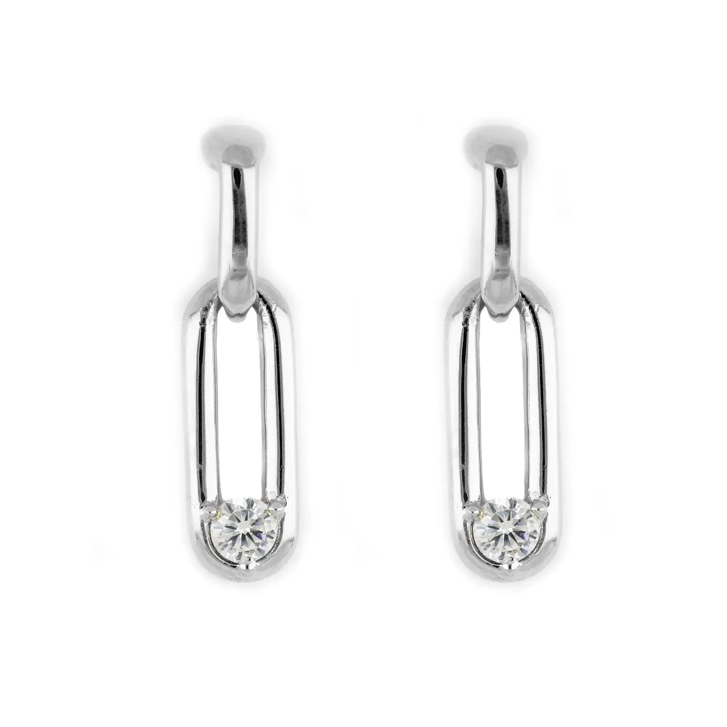 Diamante - Large Two Link CZ Stud Earrings