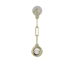 Diamante - Link Earrings with Pearl Inset