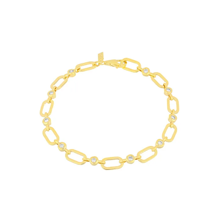 Diamond Pillow Jumbo Link Chain Bracelet