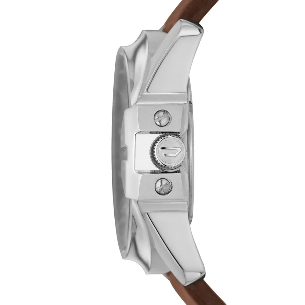 Diesel Mega Chief Men's Brown Leather Strap Watch
