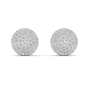 Double Frame Diamond Stud Earrings