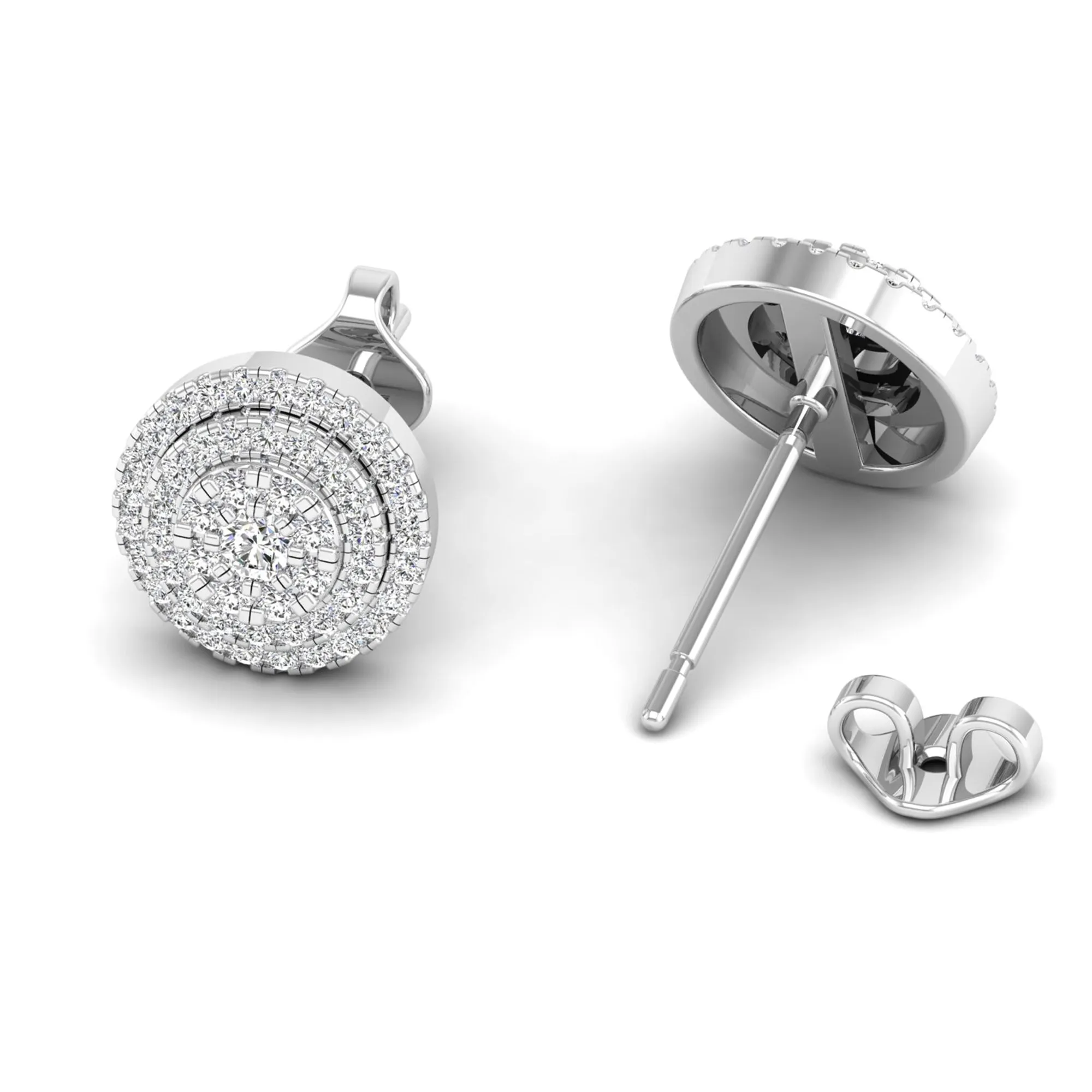 Double Frame Diamond Stud Earrings