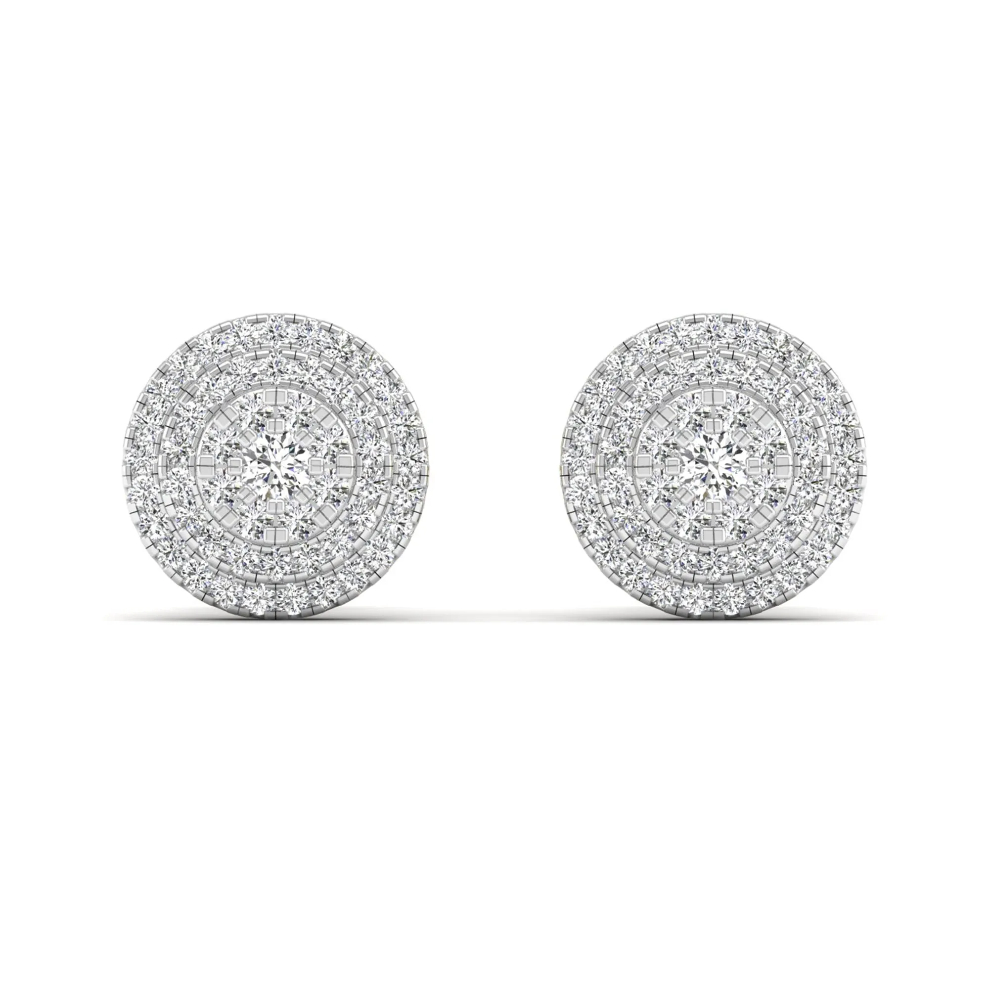 Double Frame Diamond Stud Earrings