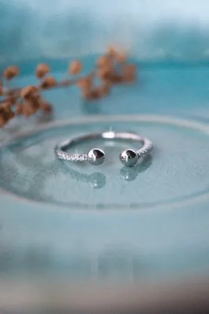 Dual Ball Sterling Silver Open Ring