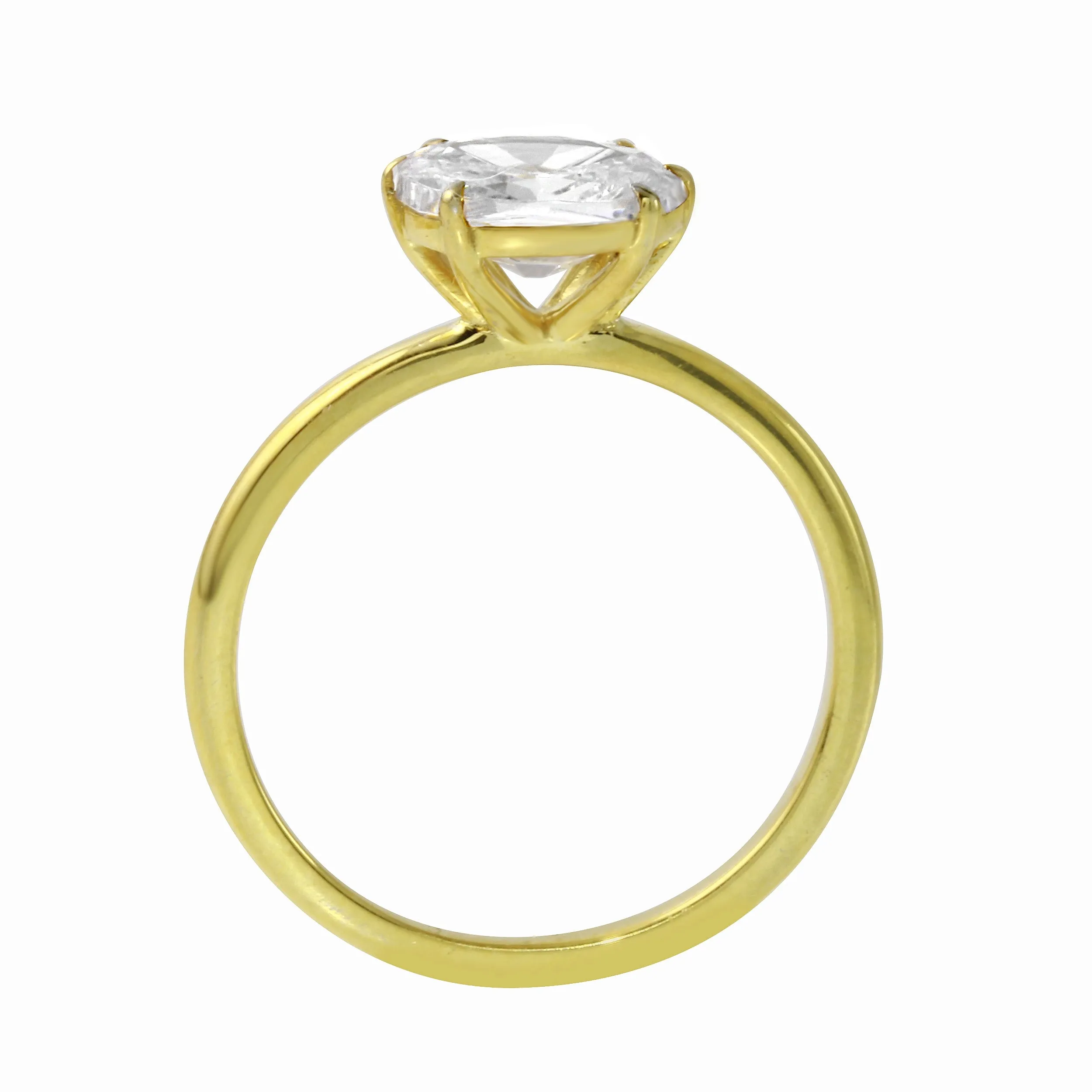 East-West Oval Diamond Six Prong Solitaire Engagement Ring Setting