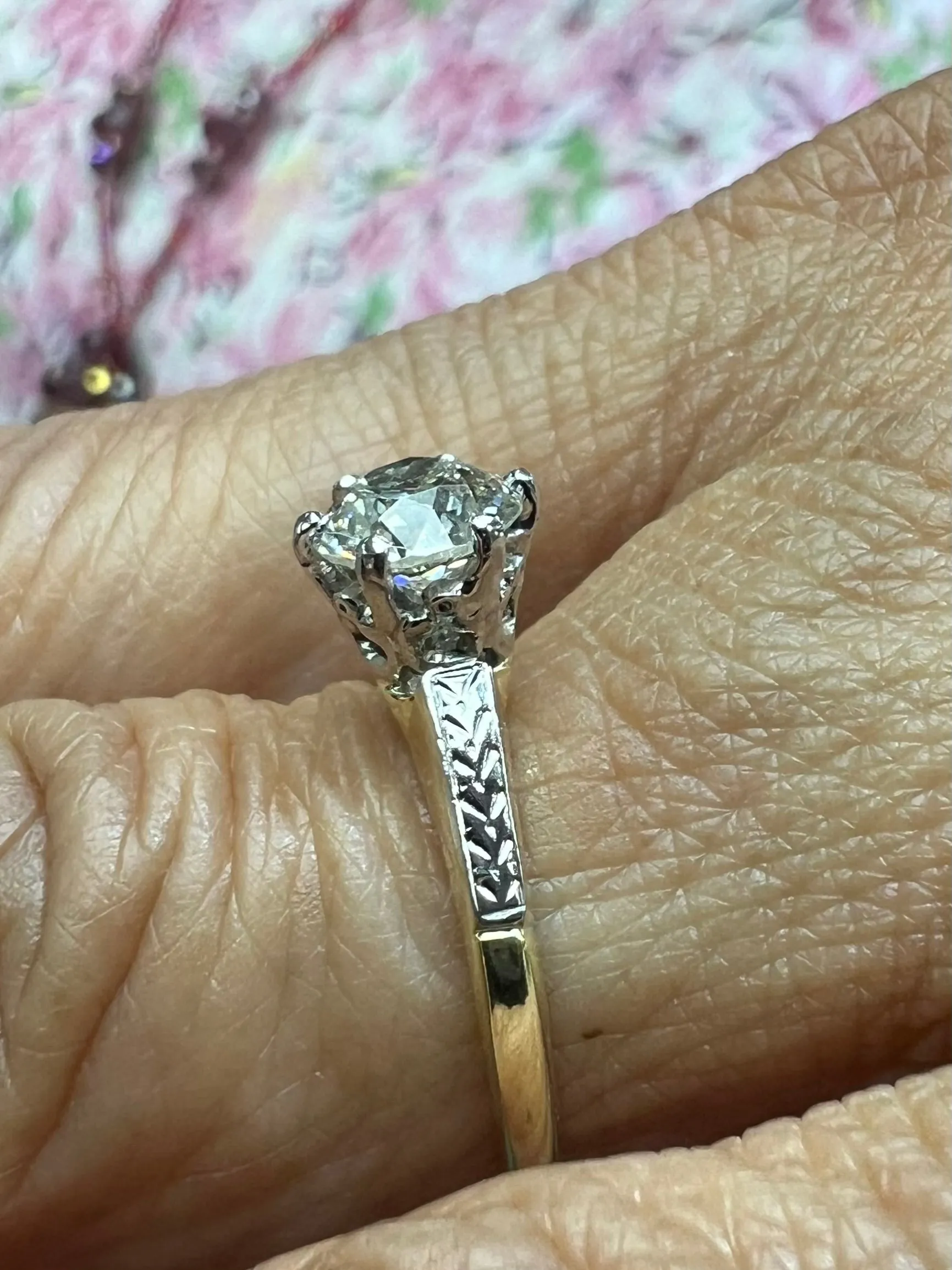 Edwardian 0.85 Carat Old European Cut Diamond Solitaire Engagement Ring Circa 1910