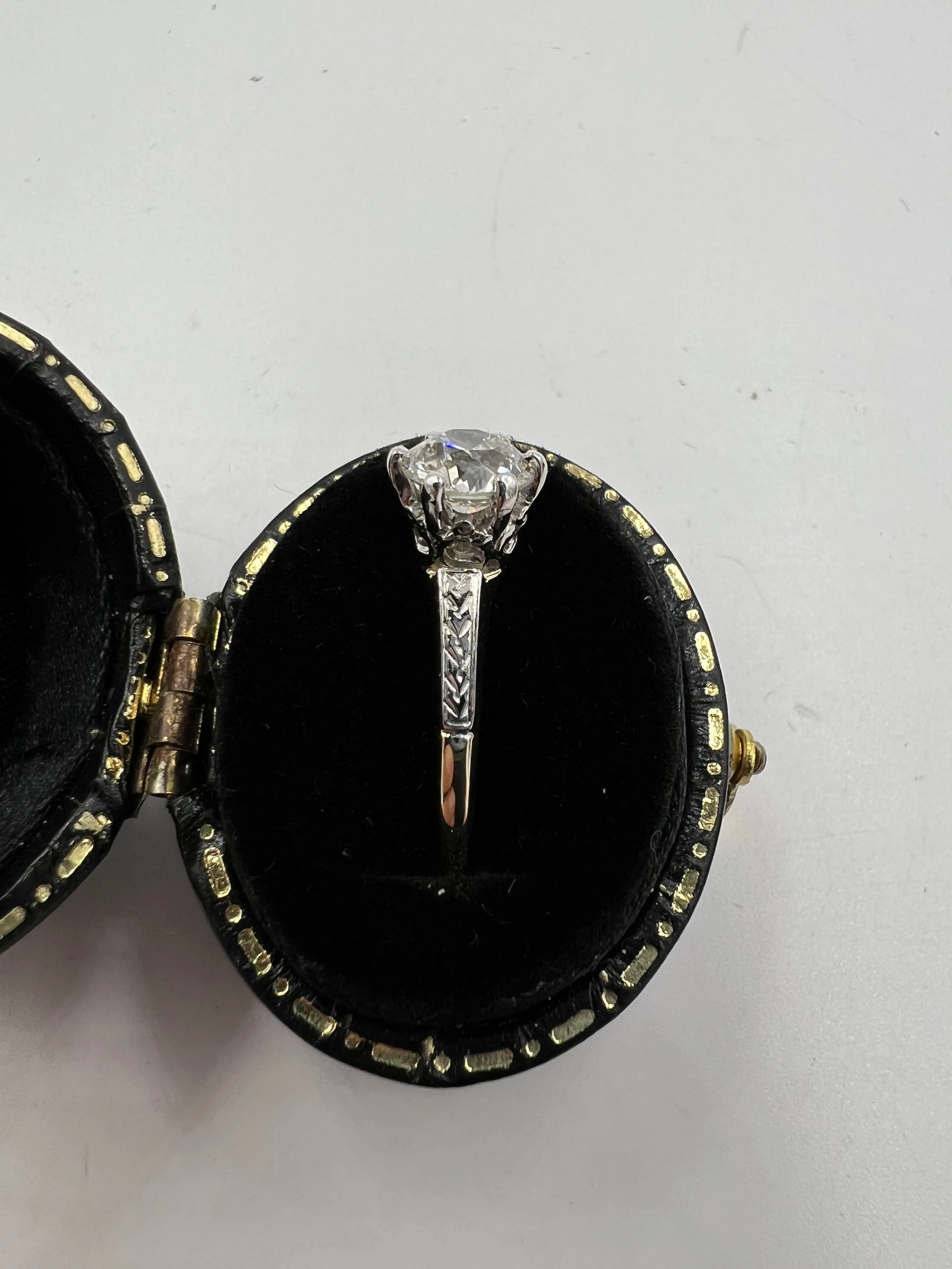 Edwardian 0.85 Carat Old European Cut Diamond Solitaire Engagement Ring Circa 1910