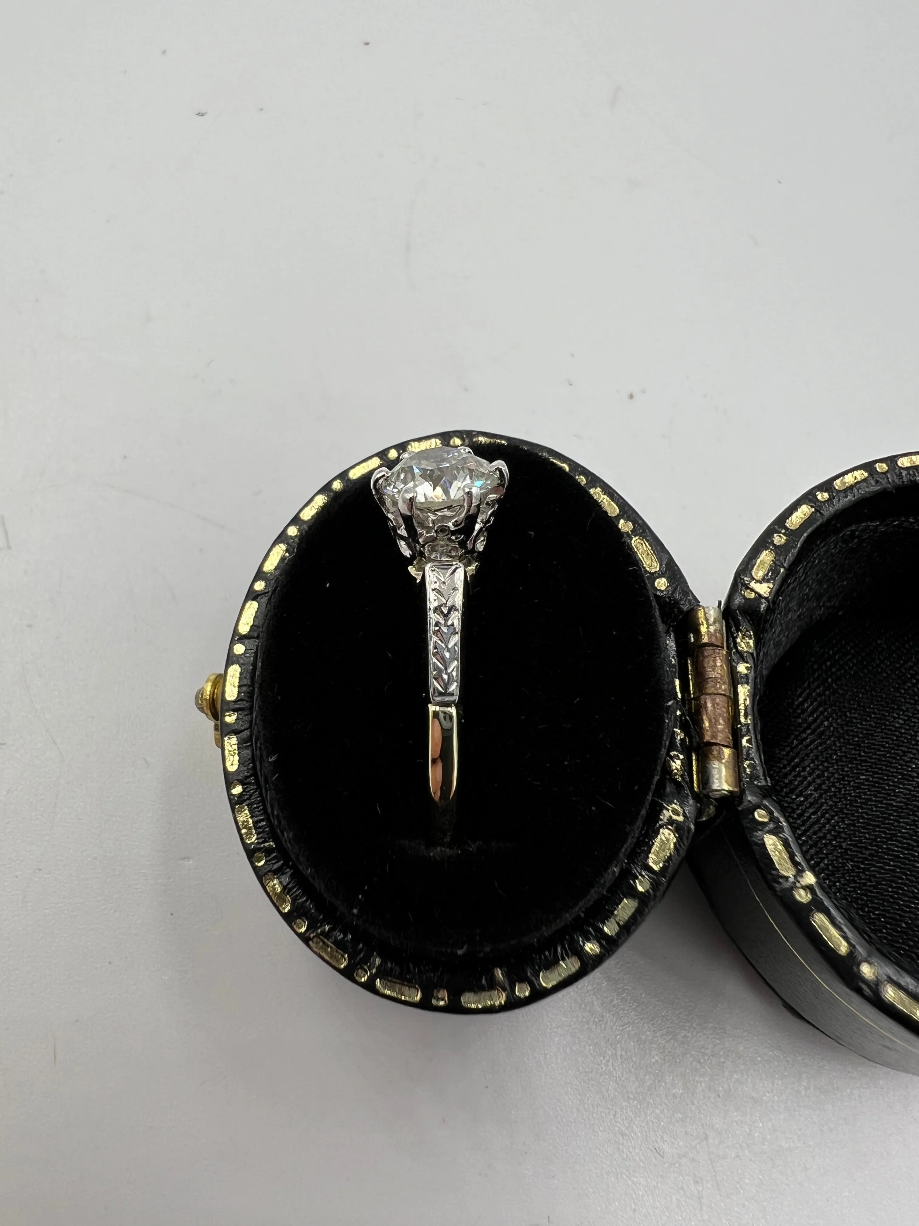 Edwardian 0.85 Carat Old European Cut Diamond Solitaire Engagement Ring Circa 1910