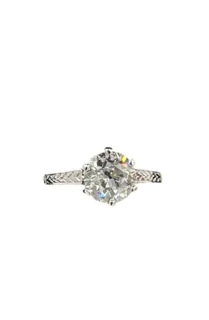 Edwardian 0.85 Carat Old European Cut Diamond Solitaire Engagement Ring Circa 1910