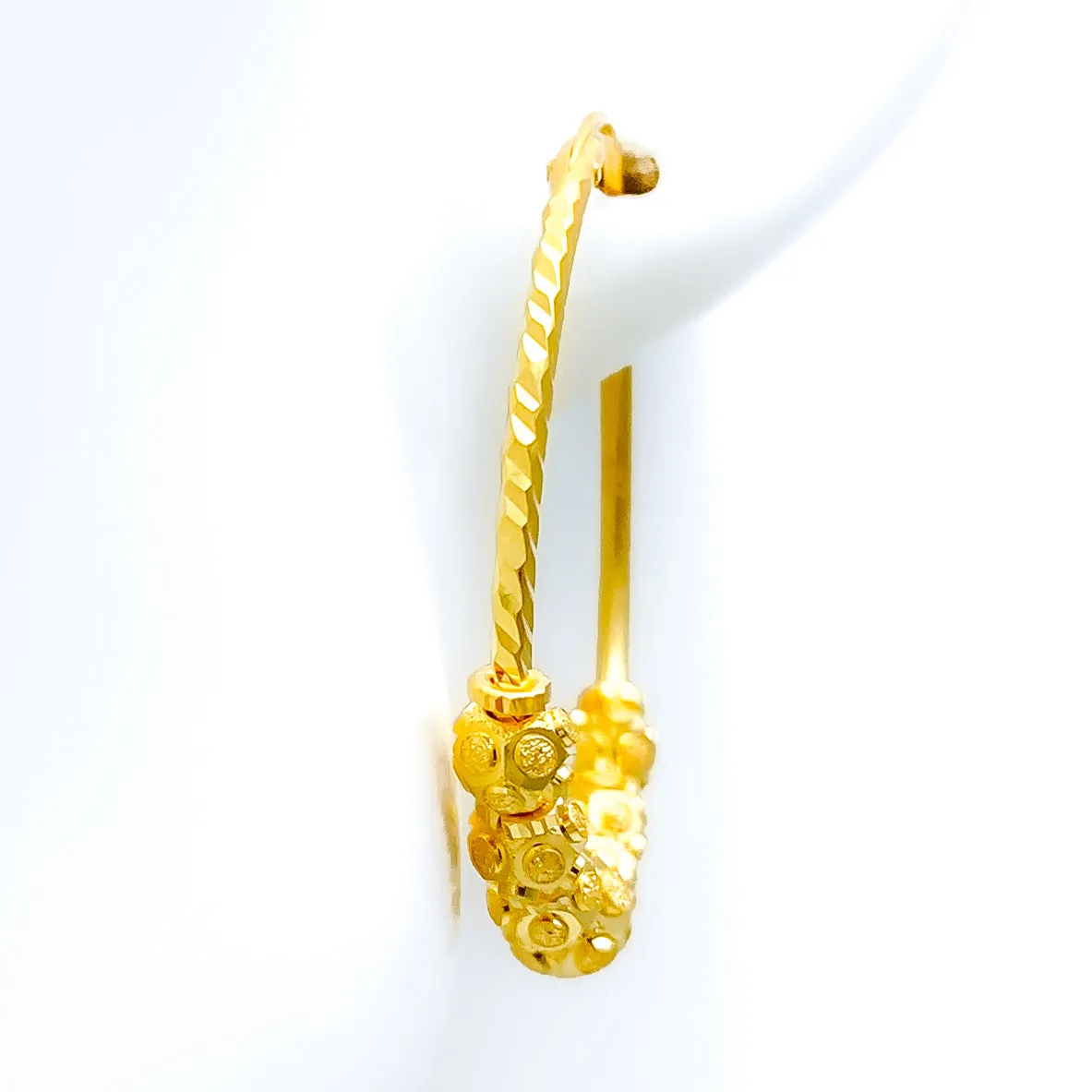 Elegant Sparkling 22k Gold Hoop Earring