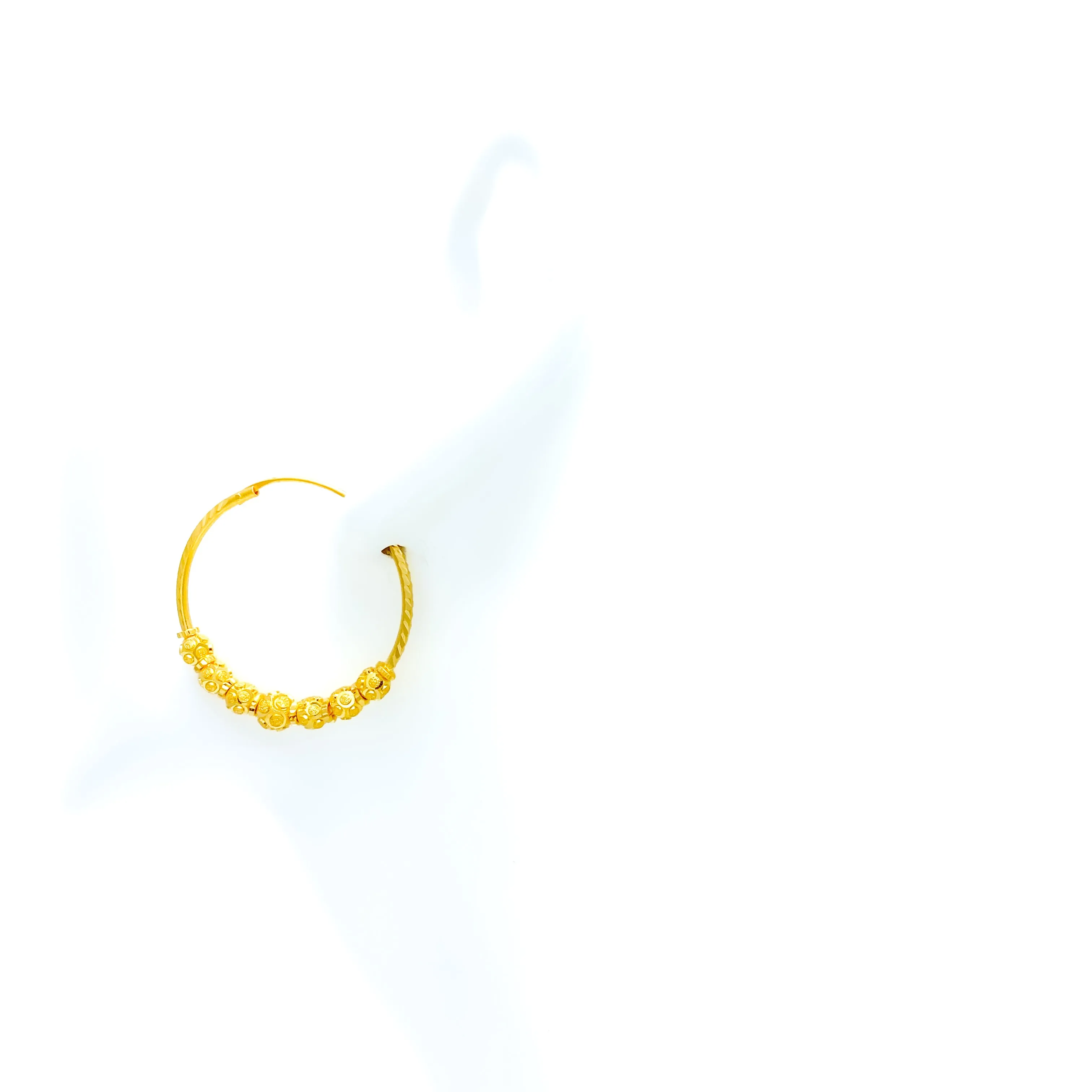 Elegant Sparkling 22k Gold Hoop Earring